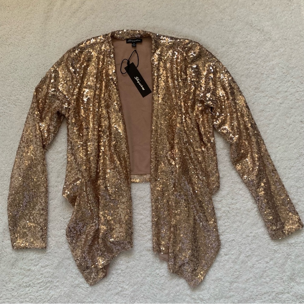Shinestar Gold Sequin Blazer
